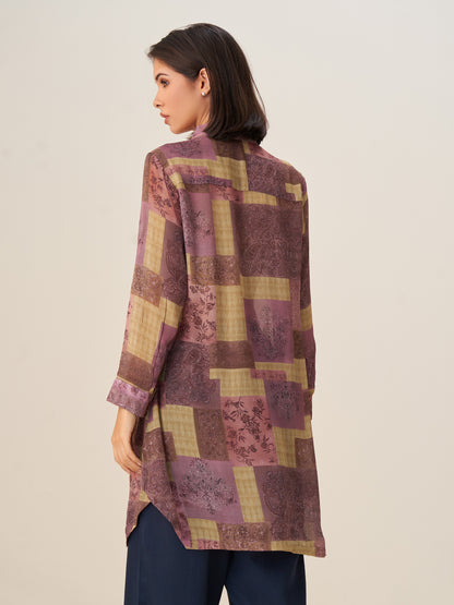 Elegant Digital Print Tunic Top