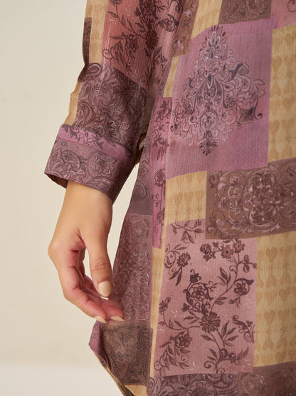 Graceful Digital Print Tunic Top