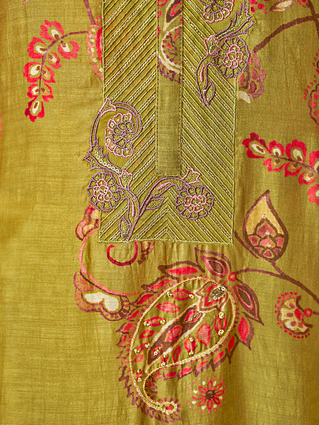 AKANSHA DARK LIRIL Muslin Unstitched Set With Fancy Handwork &Embroidery