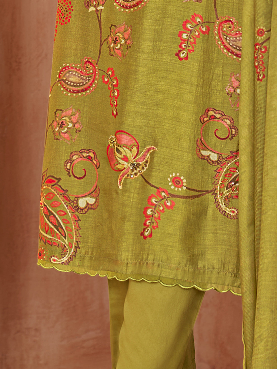 AKANSHA DARK LIRIL Muslin Unstitched Set With Fancy Handwork &Embroidery