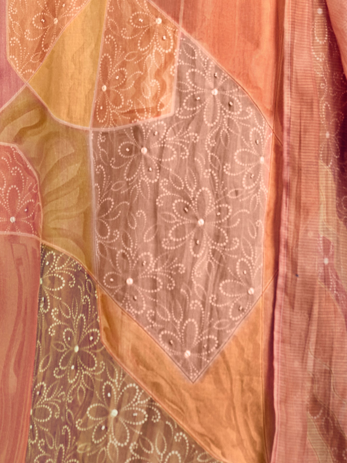 ALEENA LIGHT PEACH Pure Cotton Suit Set with Delicate Handwork