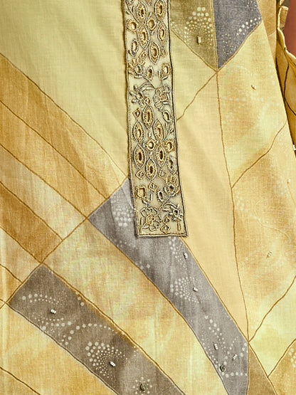 ALEENA YELLOW Pure Cotton Suit Set with Delicate Handwork