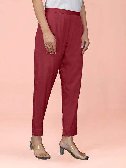 Maroon Cotton Satin Bottom