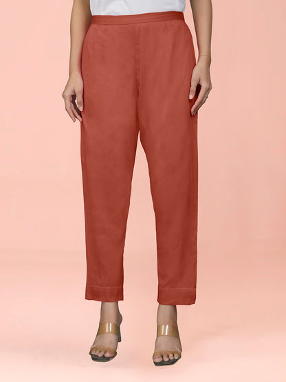 Metallic Orange Cotton Satin Bottom
