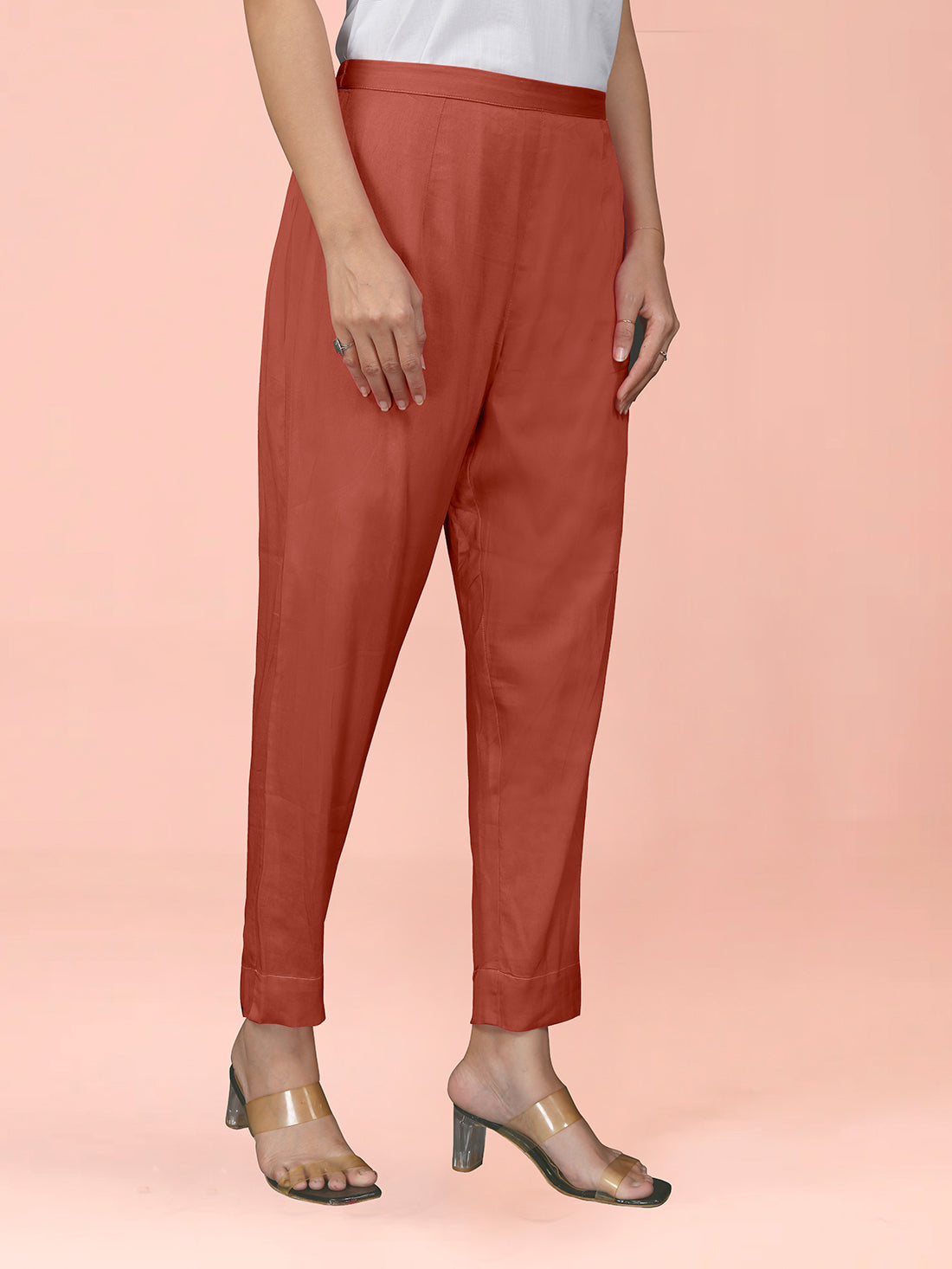 Metallic Orange Cotton Satin Bottom