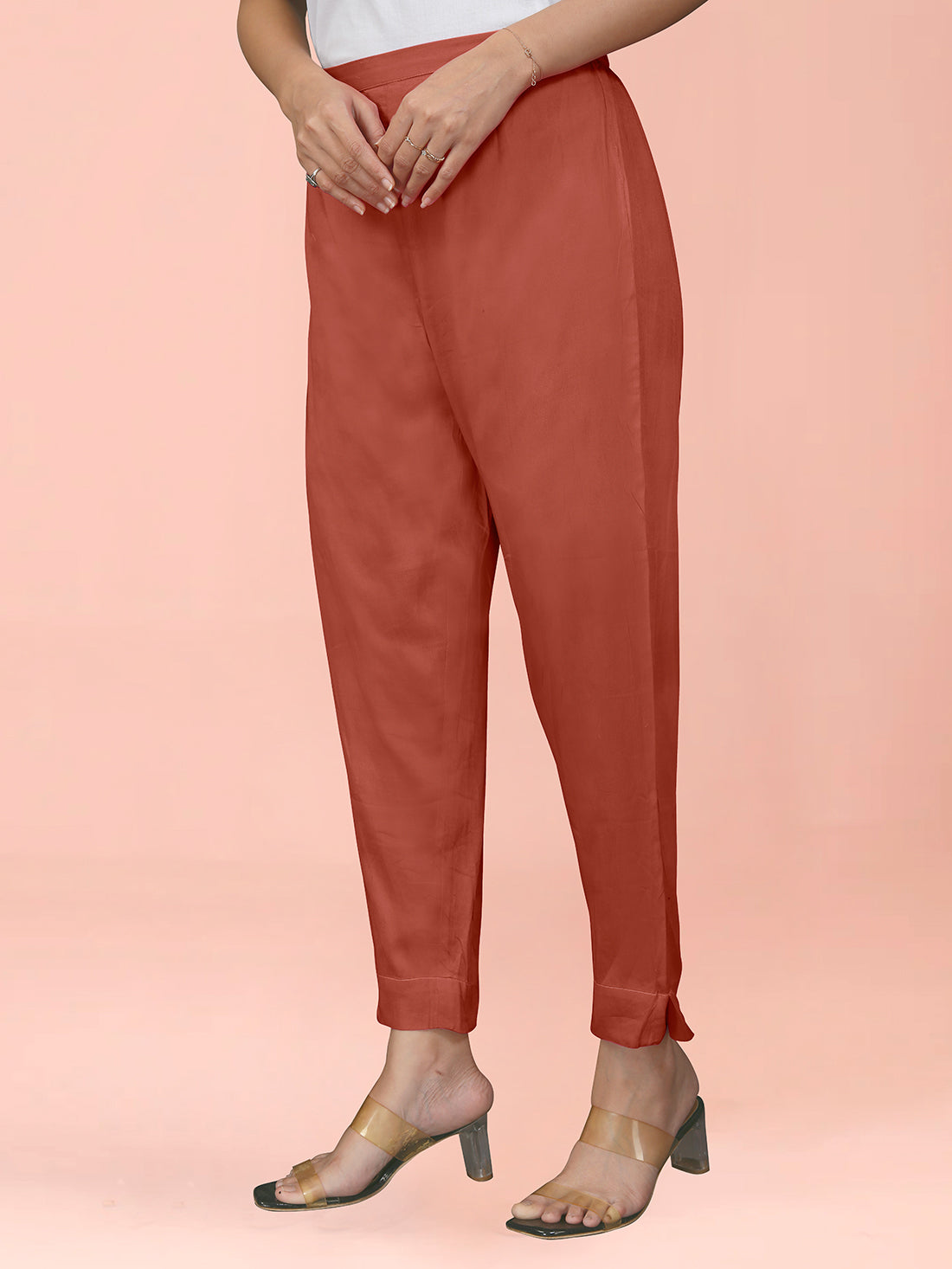 Metallic Orange Cotton Satin Bottom