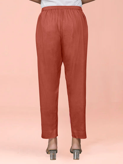 Metallic Orange Cotton Satin Bottom