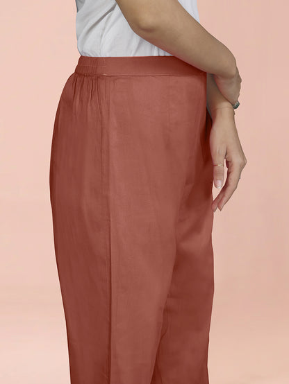 Metallic Orange Cotton Satin Bottom