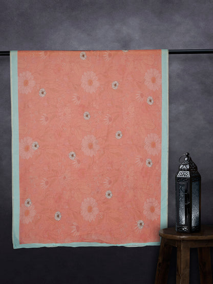 Premium Cotton Muslin Base Dupatta Rust Firoji