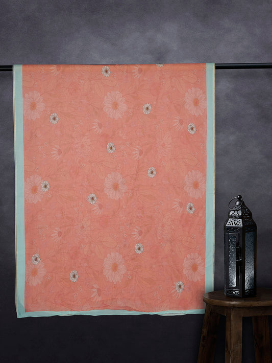 Premium Cotton Muslin Base Dupatta Rust Firoji