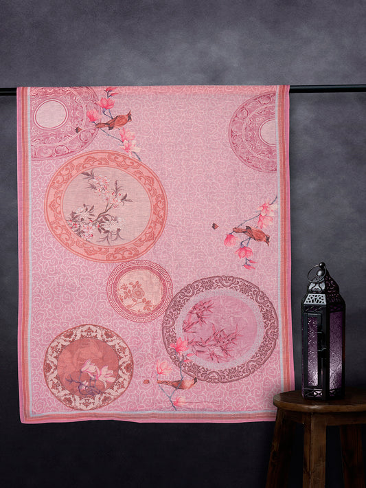 Elegant Linen Fancy Dupatta Light Pink