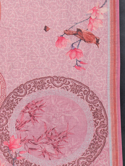 Elegant Linen Fancy Dupatta Light Pink