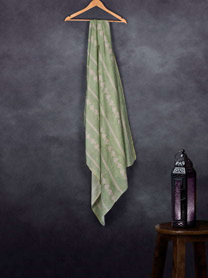 Premium Cotton Muslin Base Dupatta Dusty Green