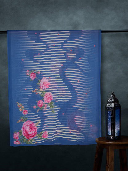 Luxe Organza Base Dupatta Blue