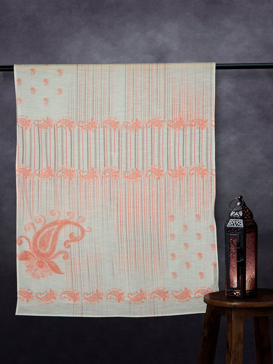 Elegant Linen Fancy Dupatta White