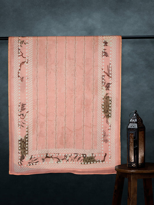 Premium Cotton Muslin Base Dupatta Chiku